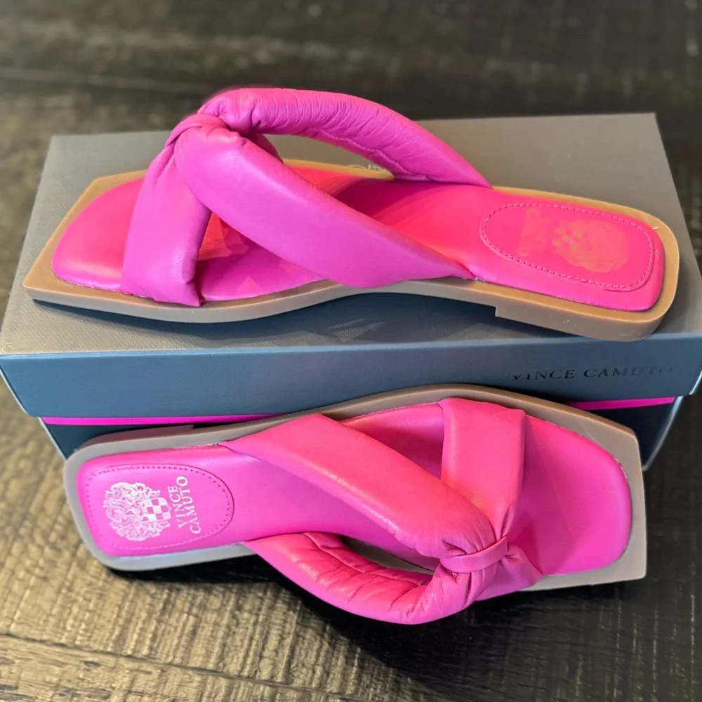 Hot Pink Vince Camuto Pink Napa Seda Women's Sandals 8 M NWT - Picture 9 of 9